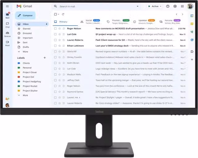 Monitor Lenovo MON 27IPS Full HD IPS con HDMI, DisplayPort e VGA, Colore Nero