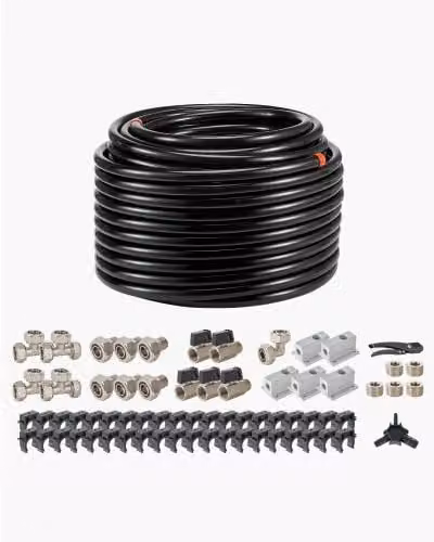 VEVOR Kit di Tubi per Compressore d'Aria in HDPE-Alluminio Nero, 60,96 m x 19,05 mm