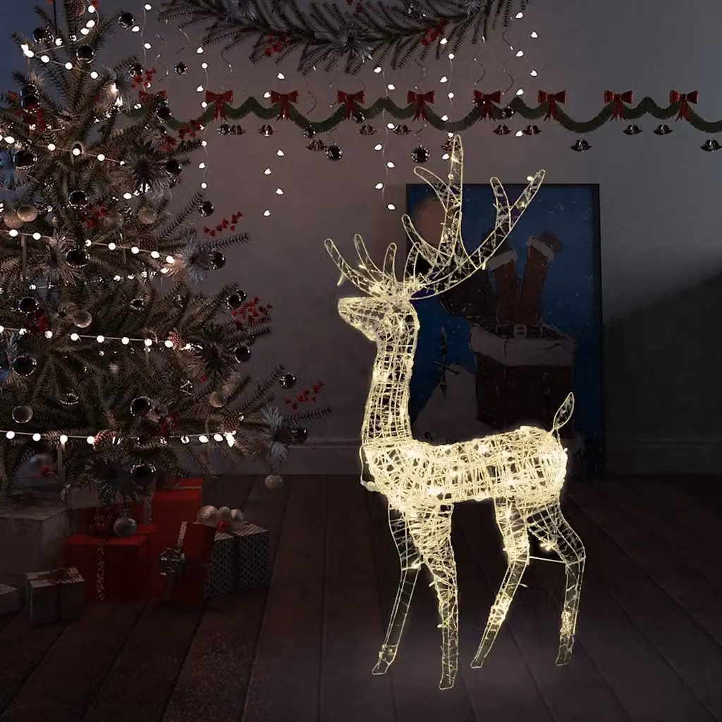 Decorazione Natalizia a Forma di Renna in Acrilico con 140 LED Bianco Caldo Altezza: 120 cm CFW6189450 – 2