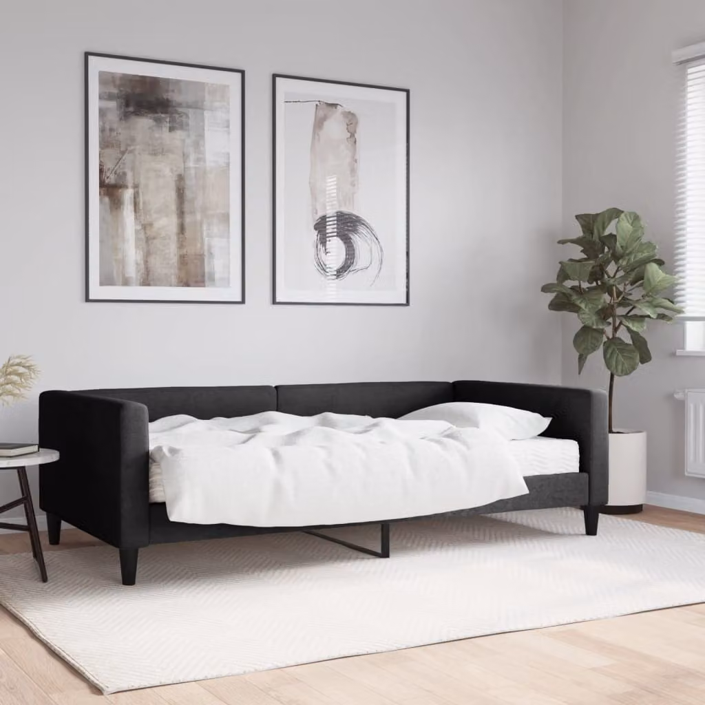 Maison Exclusive - Divano letto con materasso nero 100x200 cm in tessuto