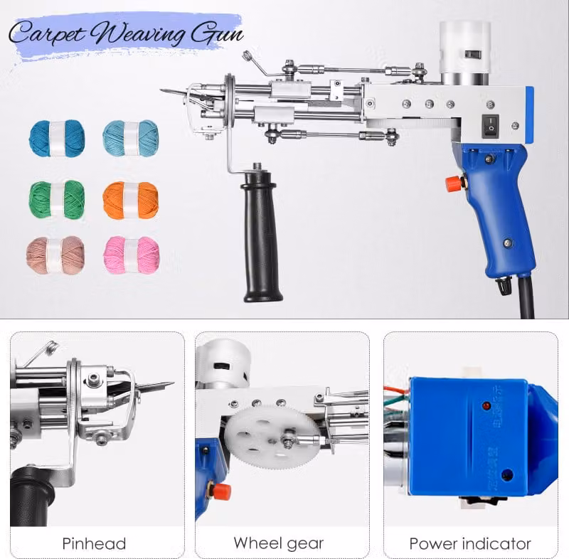 Pistola per tufting, set 2 in 1, tessitura elettrica di tappeti, tagliabordi UE 220V