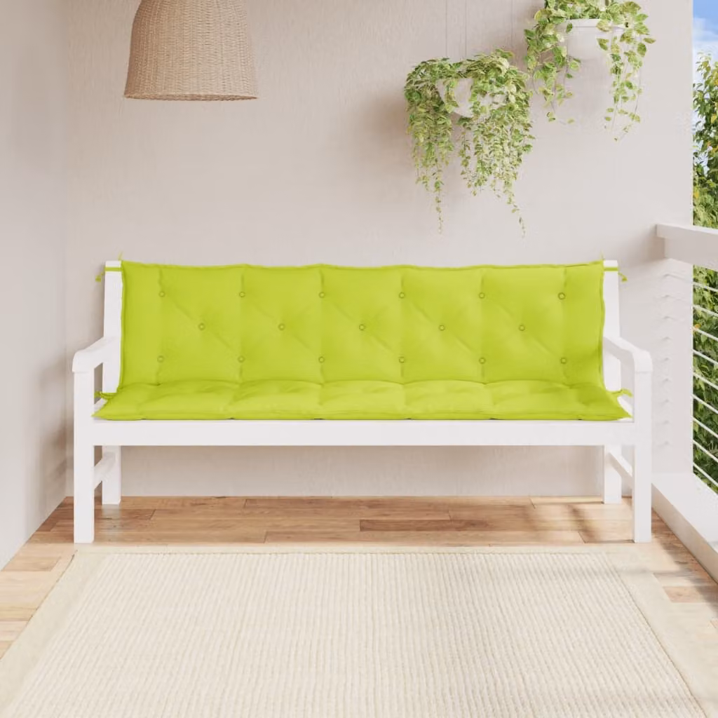 Set di 2 cuscini per panca vidaXL in tessuto Oxford verde, impermeabili e traspiranti, L 180 cm x P 50 cm x H 7 cm
