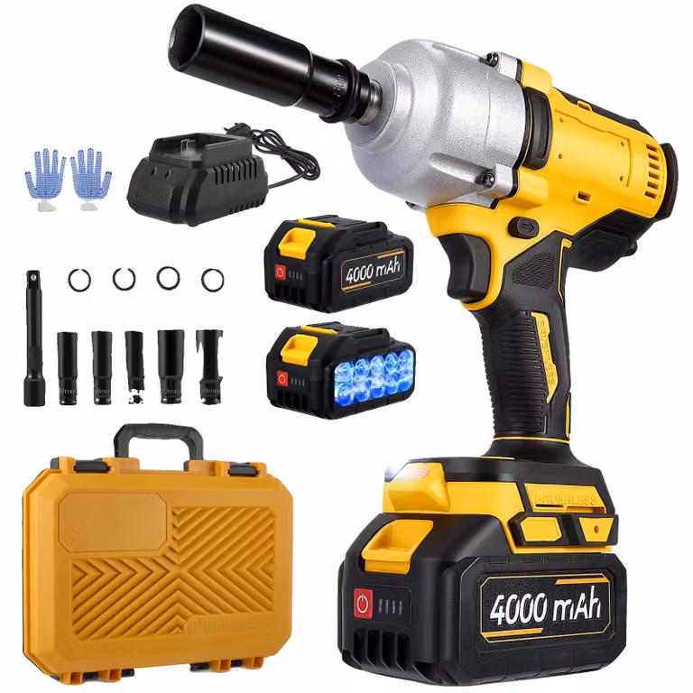 Avvitatore a impulsi, coppia massima di 1000 Nm, design senza fili, colore giallo