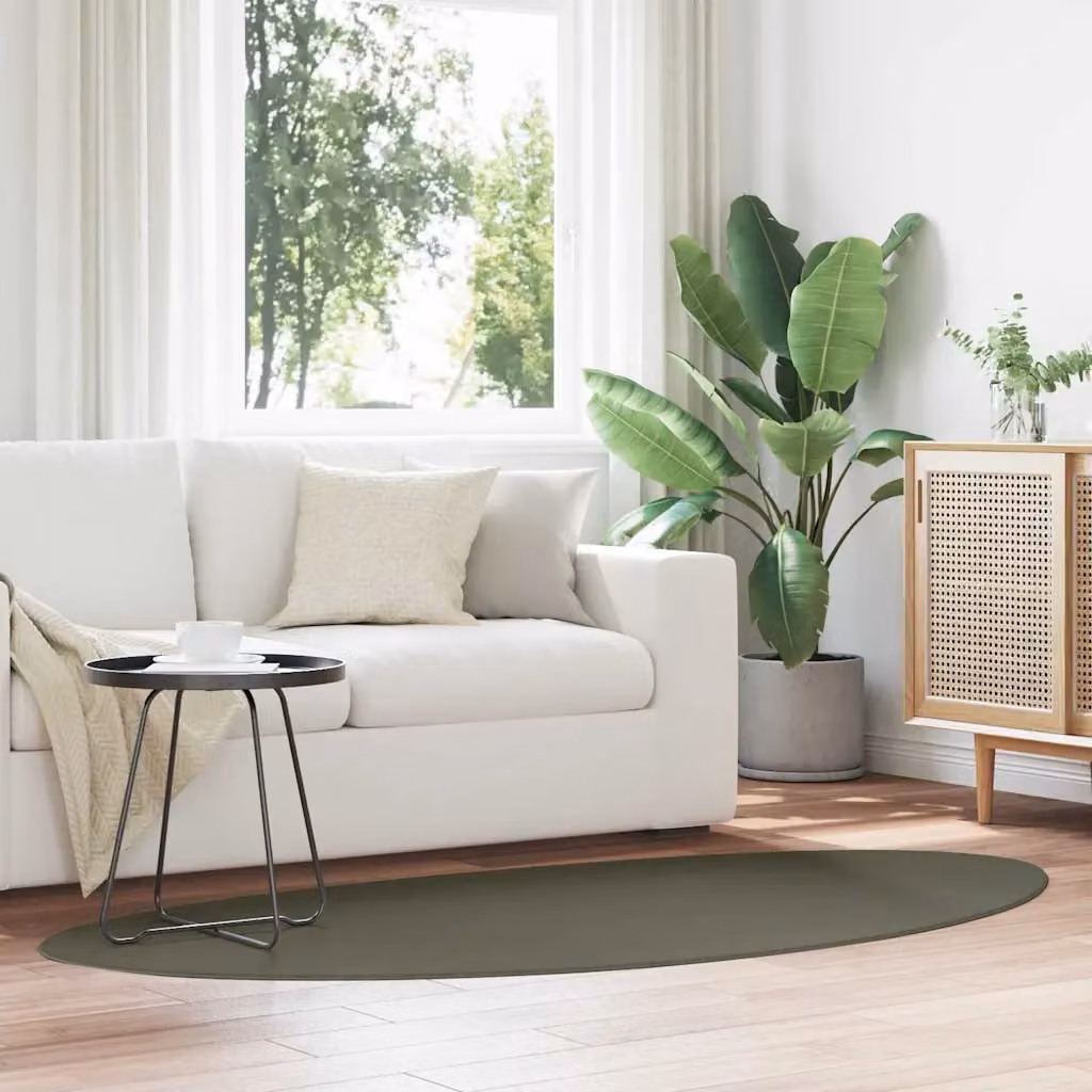 Tappeto moderno vidaXL HUARTE verde foresta in poliestere, lavabile e antiscivolo, L: 100 cm x P: 200 cm