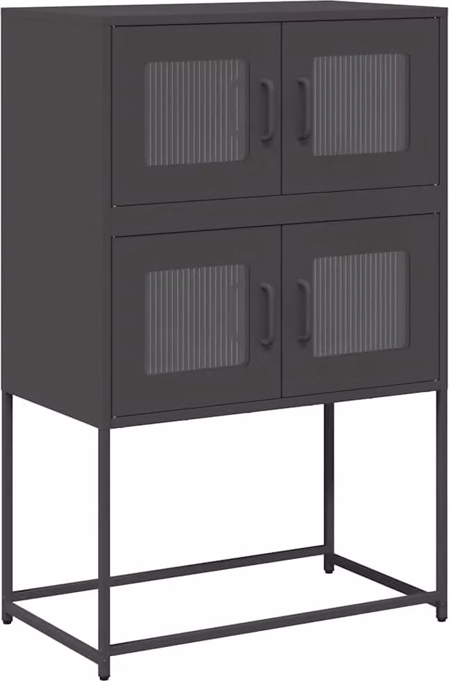 Credenza Nera 68x39x107 cm in Acciaio