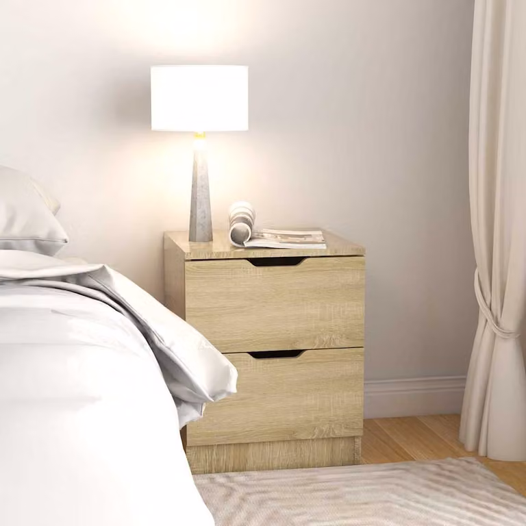 Comodino vidaXL in Legno Rovere Sonoma, Colore Beige e Marrone, L/P/H: 40 x 40 x 50 cm