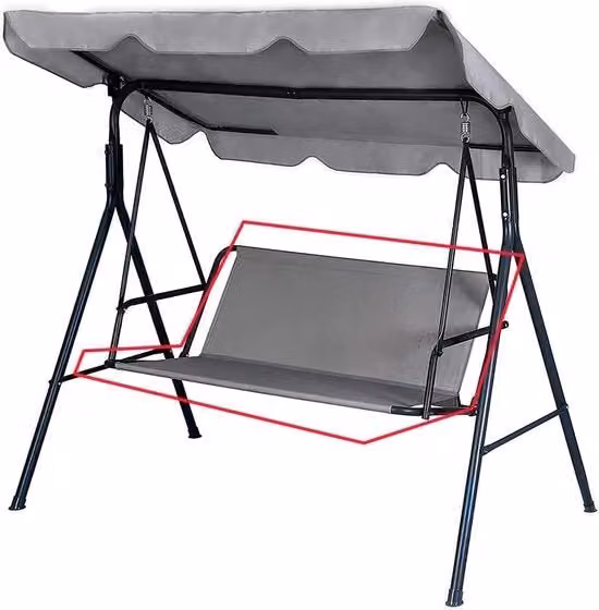 Copertura sostitutiva impermeabile in poliestere per seggiolone oscillante da giardino, grigio, L: 113 cm, P: 47 cm, H: 47 cm