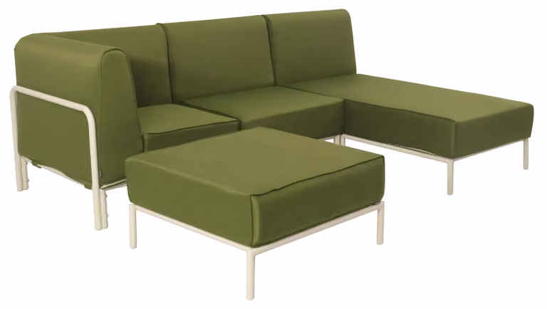 Set modulare di mobili da giardino bassi 4 posti verde kaki - Oviala Patio