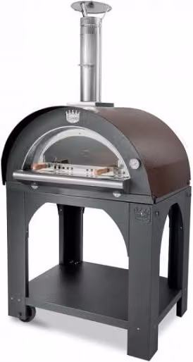 Forno a legna a cottura diretta Clementi Forni Pulcinella color bronzo e marrone L: 80 cm, P: 60 cm – 1