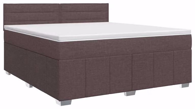 Letto a molle con materasso marrone scuro 140 x 200 cm in tessuto