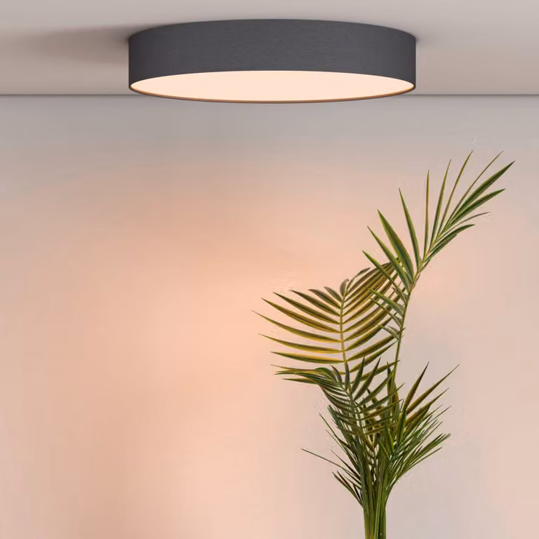 Calex Plafoniera smart Smart Fabric, dimmerabile, Nero, Soggiorno / Sala da pranzo, Plastica, Moderno