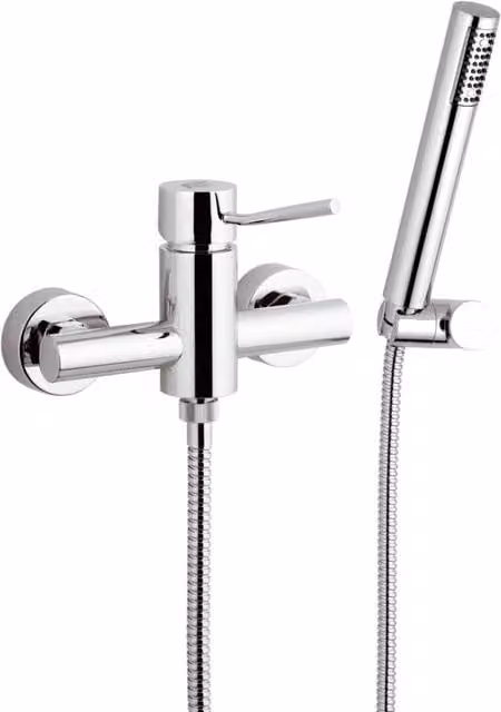 Rubinetto esterno per doccia con doccia duplex serie minimal Remer in ottone cromato argento