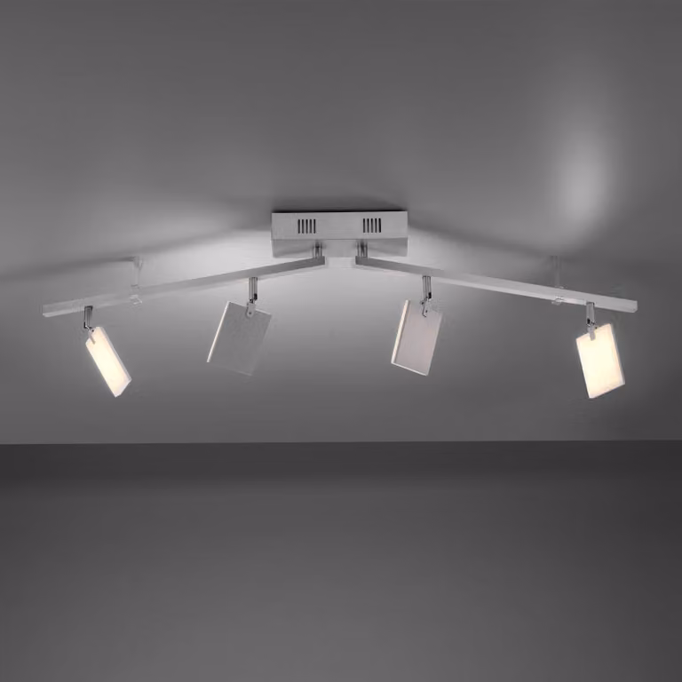 PURE Plafoniera a LED Mira, dimmerabile, Alluminio / Grigio / Zincato, Soggiorno / Sala da pranzo, Alluminio, Moderno, Plafoniera LED