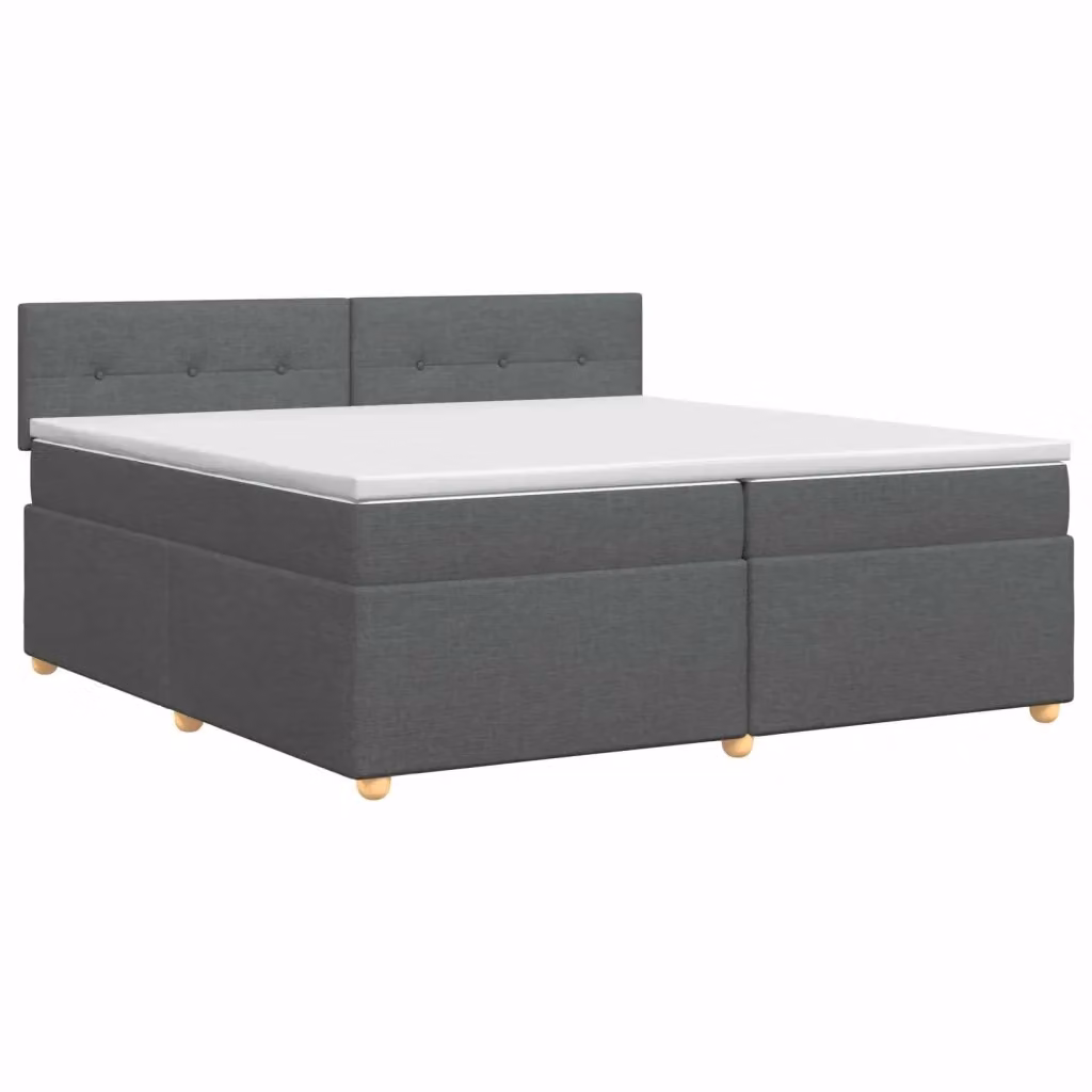 Letto box spring con materasso ibrido vidaXL Grigio e Bianco L/P/H: 200 x 200 x 34 cm – 2