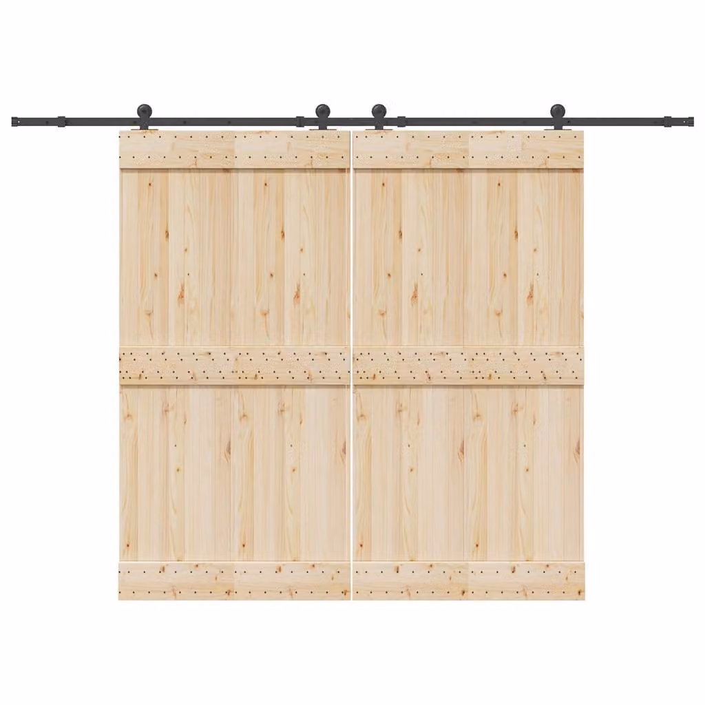 vidaXL Kit di Binari per Porte Scorrevoli in Acciaio Nero Opaco