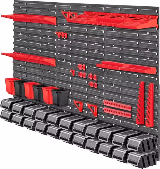Pannello portautensili da parete KADAX nero in plastica per garage e officina L: 117 cm, H: 78 cm