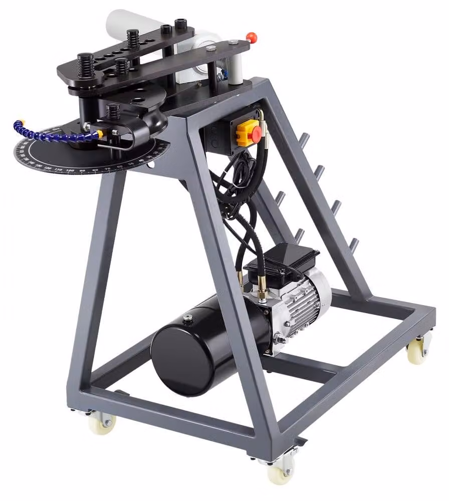 Piegatrice per tubi elettrica, 750 W - per tubi da 3/4 pollici a 2 pollici - Cilindro idraulico da 6L - Acciaio - Adatta per tubi in acciaio e alluminio