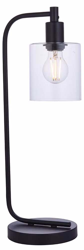 Lampada da tavolo TOLEDO nera opaca 1xE27x20W in metallo, dimensioni: 54x16,5x20 cm, IP20, Endon