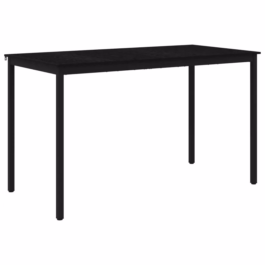 Tavolo da bar moderno rettangolare vidaXL in legno ingegnerizzato e metallo nero L: 180 cm, P: 90 cm, H: 105 cm – 2