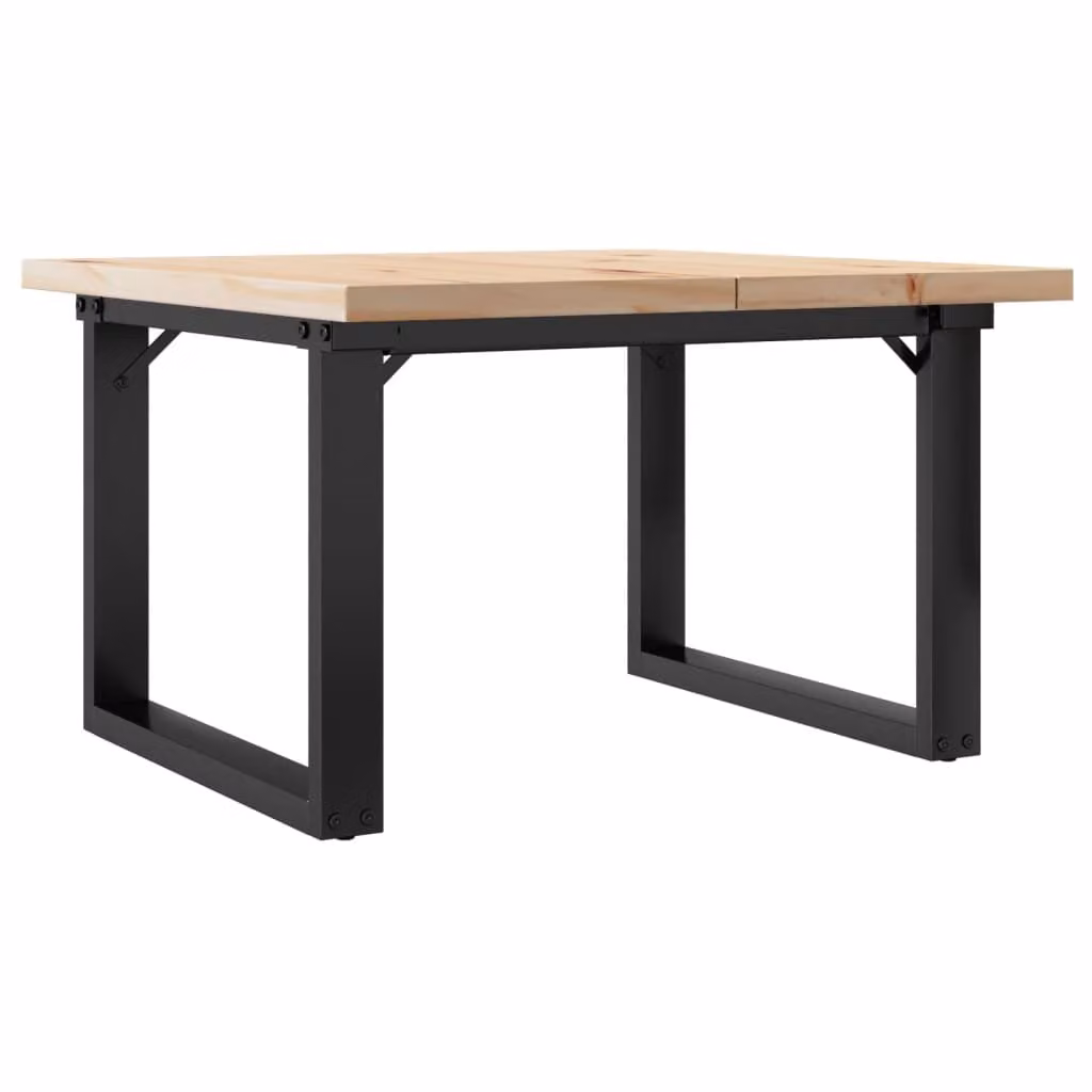 Tavolino Salotto Telaio a O 70x70x40,5cm Legno Pino e Acciaio