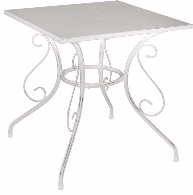 Tavolo quadrato in acciaio verniciato bianco Vacchetti L/P/H: 70 x 70 x 72 cm