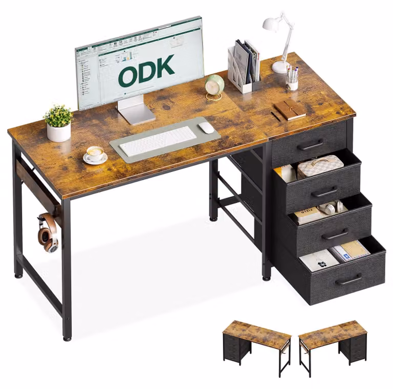 Scrivania Bureau Met, dimensioni 120x48x75,7 cm, colore marrone, materiale: legno, design moderno