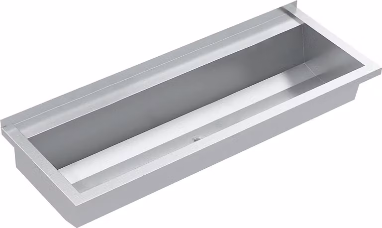 KWC AR Vasca di lavaggio, PLANOX, acciaio inox, W.-Mont., 1200x210x442 mm, con banco a braccio