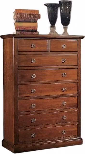 Cassettiera con 8 cassetti in legno stile arte povera Mobili 2G tinta noce L: 86 cm, P: 45 cm, H: 129 cm – 1