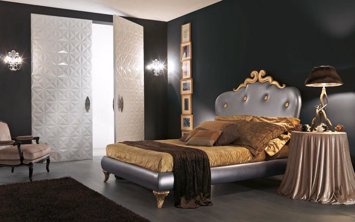 Bett Möbel für Schlafzimmer Doppelbett Holzbett Designbett Bizzotto Betten
