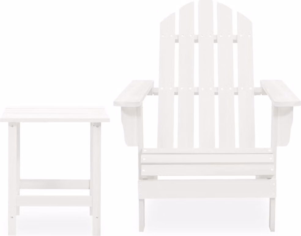 Sedia da giardino Adirondack con tavolo in legno massiccio di abete bianco
