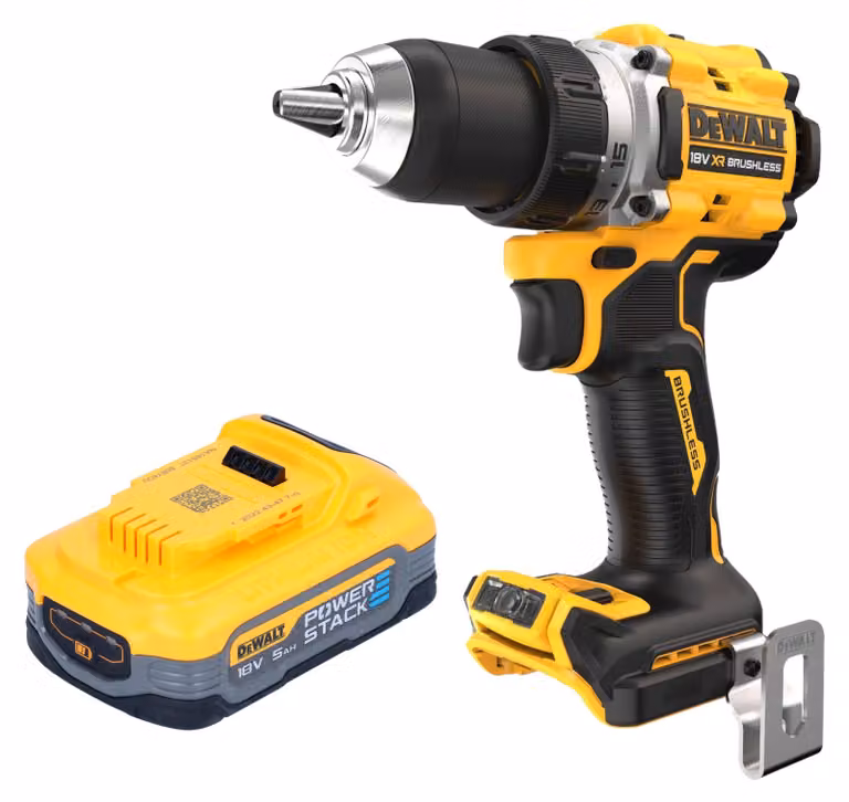 Trapano avvitatore a batteria DeWalt DCD 800 N 18 V 90 Nm brushless + 1x batteria Powerstack 5,0 Ah - senza caricabatterie