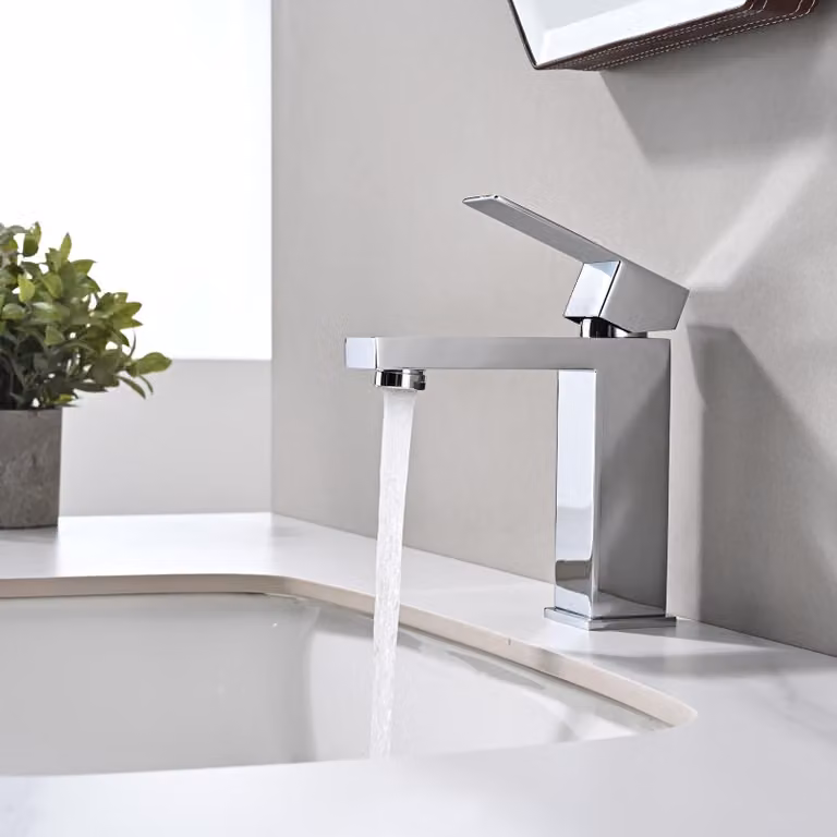 Miscelatore per lavabo da bagno in acciaio inossidabile con valvola in Vetroceramica