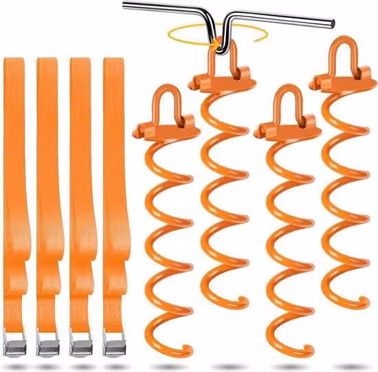 Ancoraggio di base per altalene da giardino set di 4 - cinghia regolabile - lunghezza 25 m