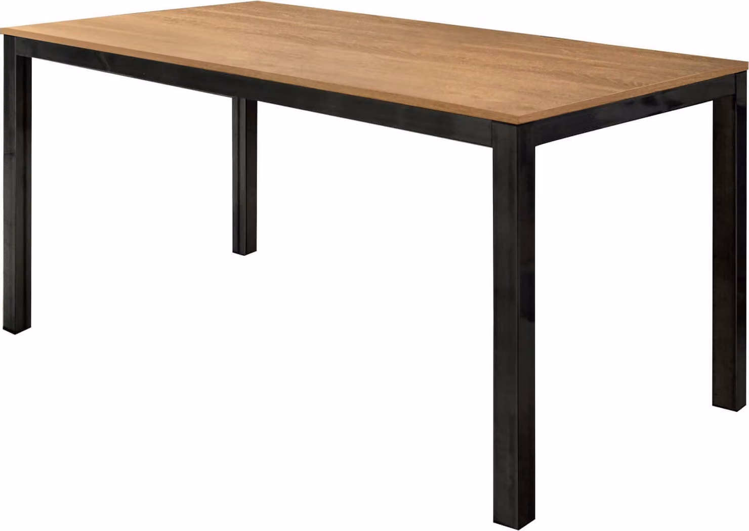 Milani Home - tavolo da pranzo allungabile 90 x 160/220 cm, rovere, struttura nera, piano in legno