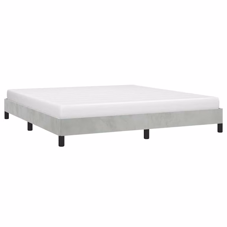 Struttura letto imbottita vidaXL in velluto grigio, modello moderno California King