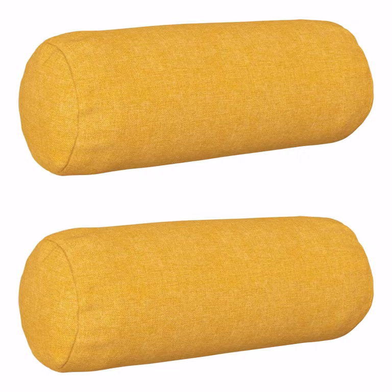 Set di 2 federe rotonde vidaXL HEERLEN in tessuto giallo, Ø 15 x 40 cm