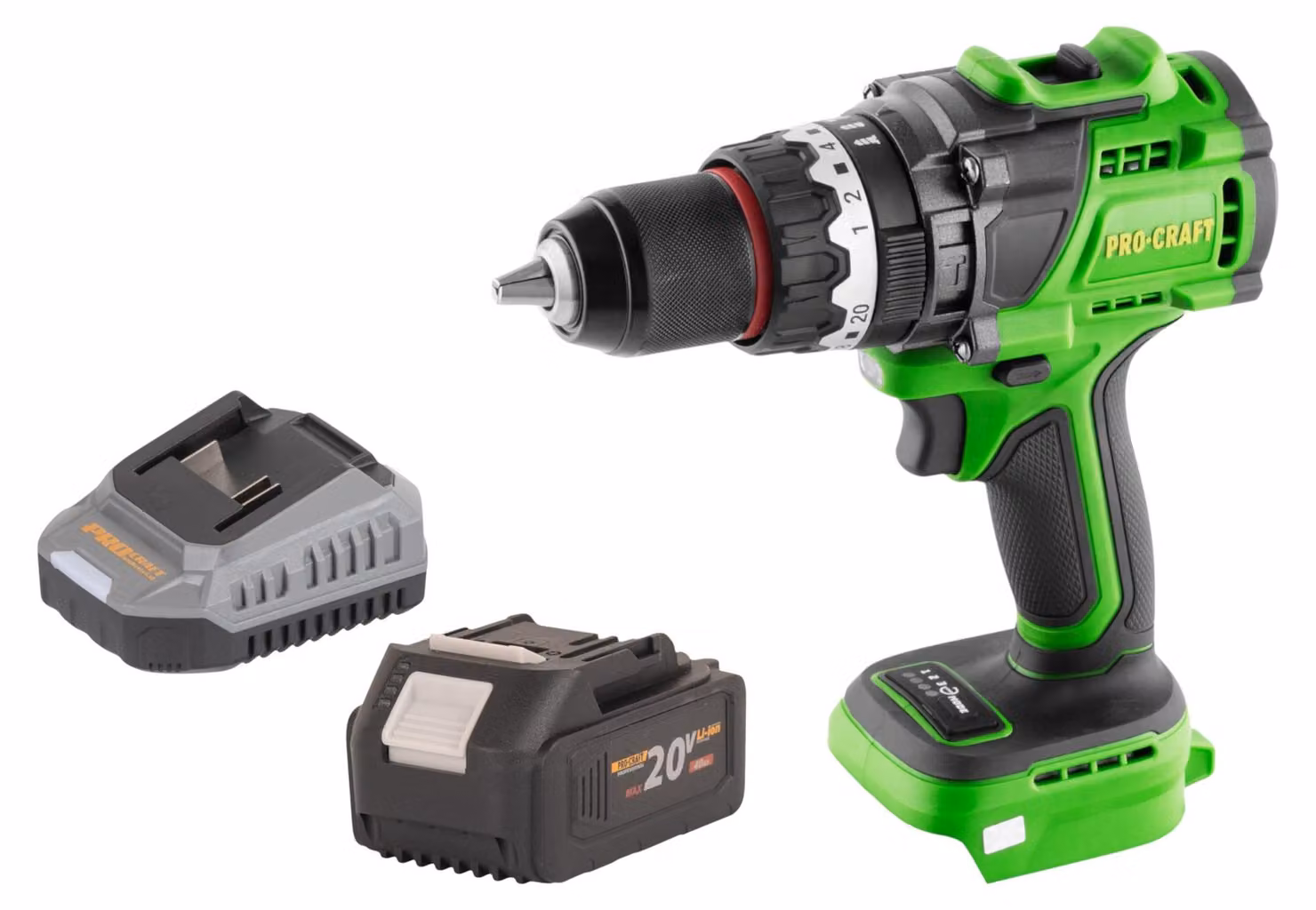 Avvitatore a percussione a batteria Procraft PA18ProBL-BB 20 V 180 Nm Brushless + 1x batteria 4,0 Ah + caricabatteria