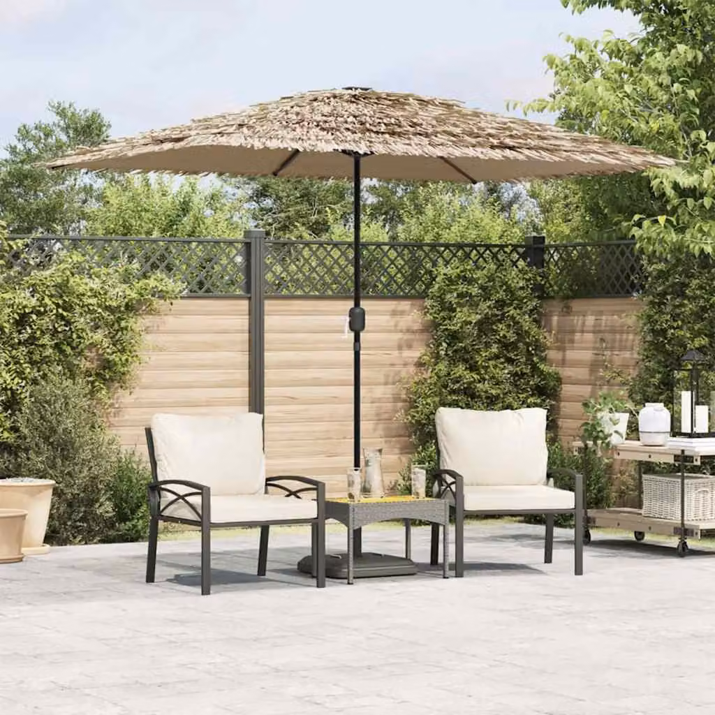 Ombrellone da giardino vidaXL in poliestere marrone con palo centrale in acciaio L: 300 cm, P: 200 cm, H: 250 cm