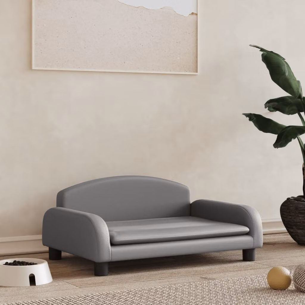 Letto per cani The Living Store grigio 70x45x30 cm in Pelle finta