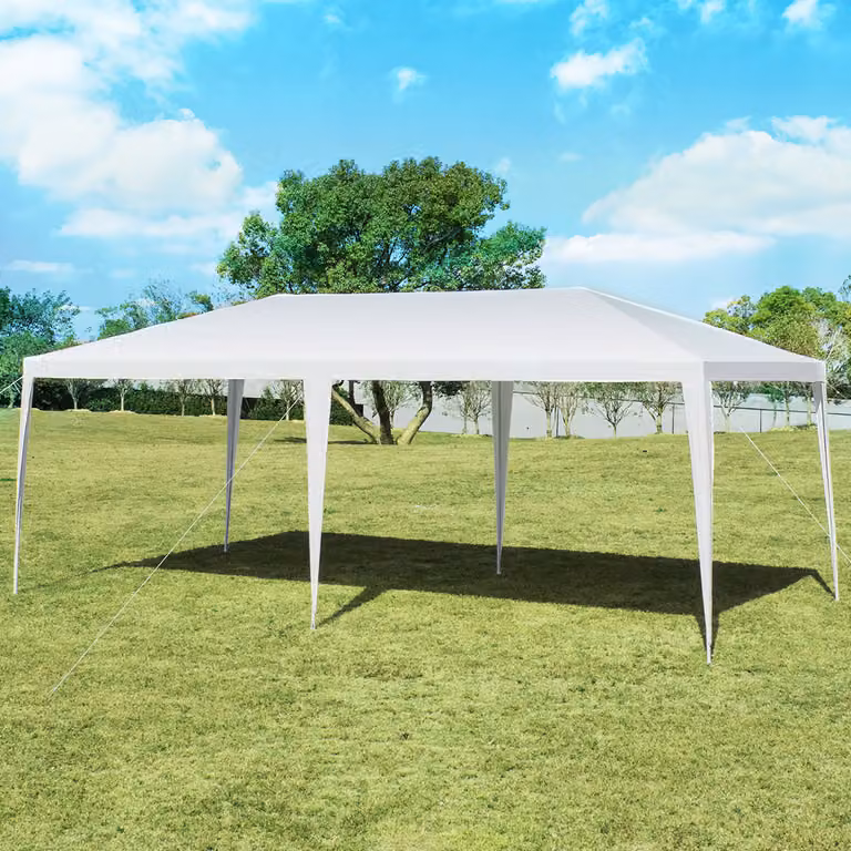 Tenda a baldacchino Costway bianca in acciaio per feste e attività commerciali L: 6 m, P: 3 m