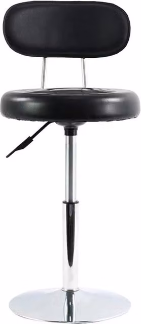 Sgabello Attivo Ergonomico Nero in Finta Pelle con Ruote e Rotazione a 360 Gradi per Home Office