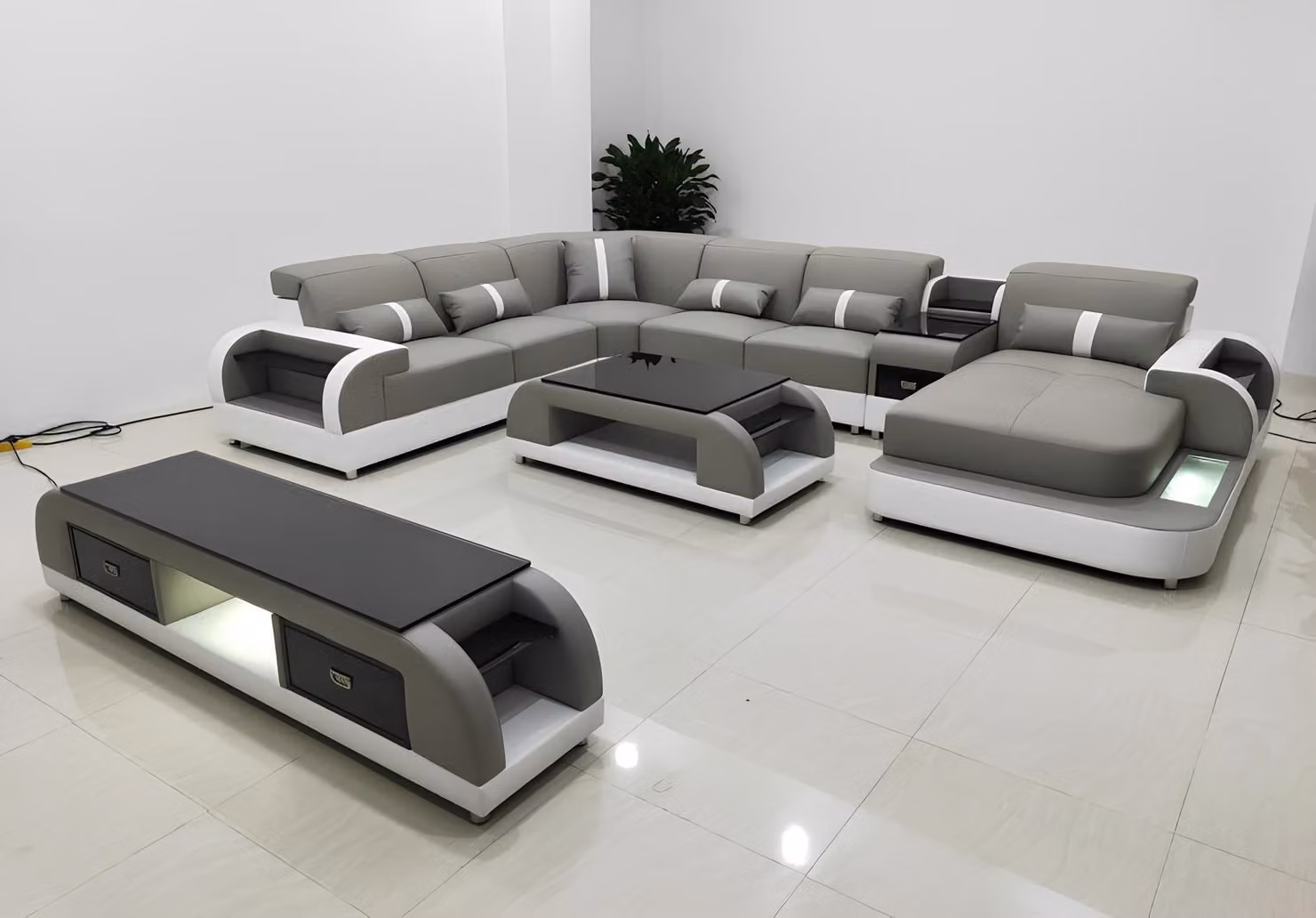 Ecksofa couch sofa led garnitur wohnlandschaft polster garnitur usb beleuchtet