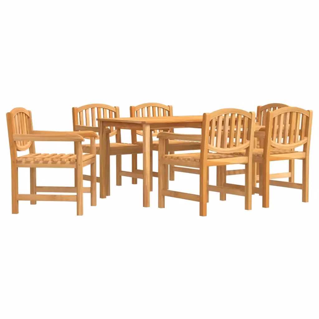 Set da pranzo da giardino vidaXL in legno di teak marrone, 7 pezzi – 2