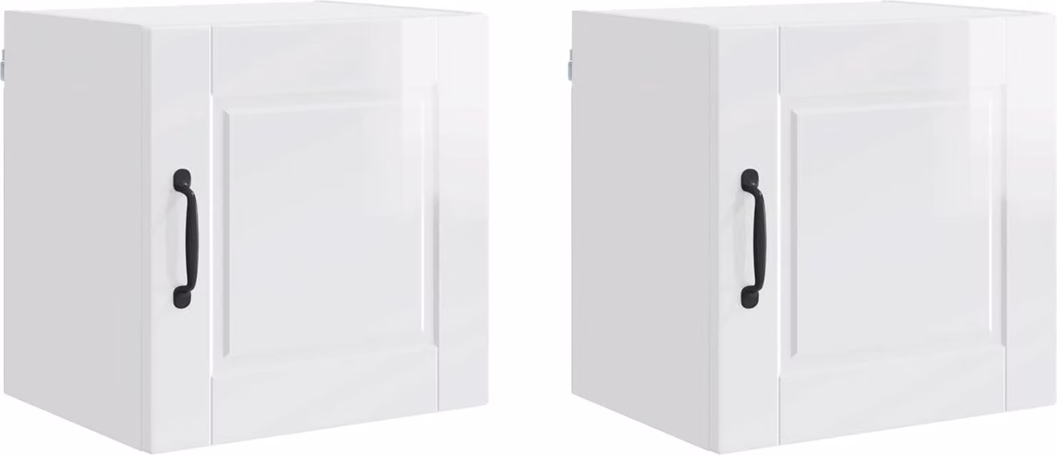 Armadietto a muro PORTO 2 pcs Bianco Lucido 40 x 31 x 40 cm