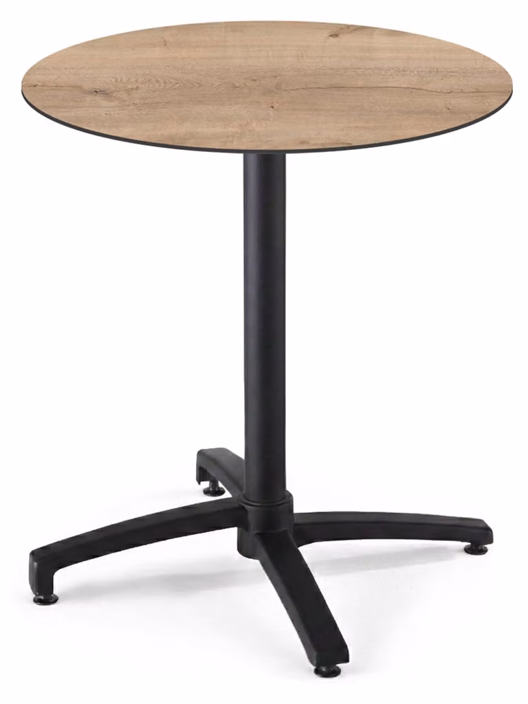 Tavolo da bistrot da giardino rotondo e inclinabile 70 cm rovere - Oviala Opera
