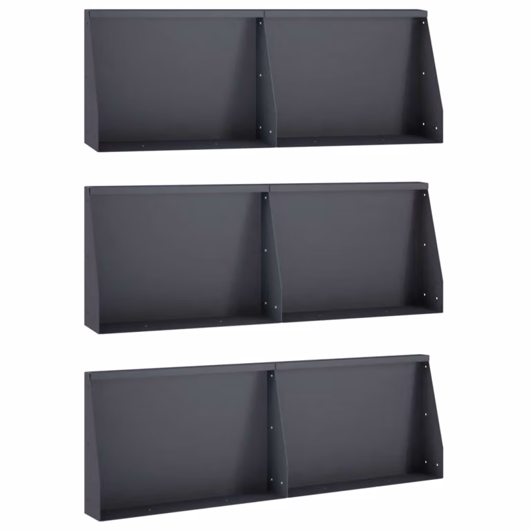 Set di 6 muretti per aiuole rialzate vidaXL in acciaio color antracite L: 60 cm, P: 12 cm, H: 30 cm