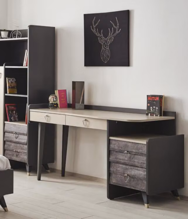 Modern luxuriöse Grau Holz Schreibtisch Schlafzimmer Möbel Stilvoll