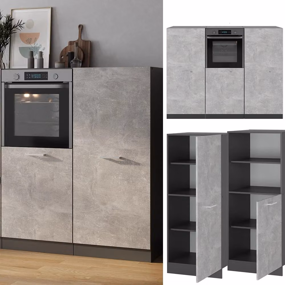 Cucina componibile moderna Vicco R-Line colore Antracite/Grigio L: 180 cm senza piano di lavoro – 2