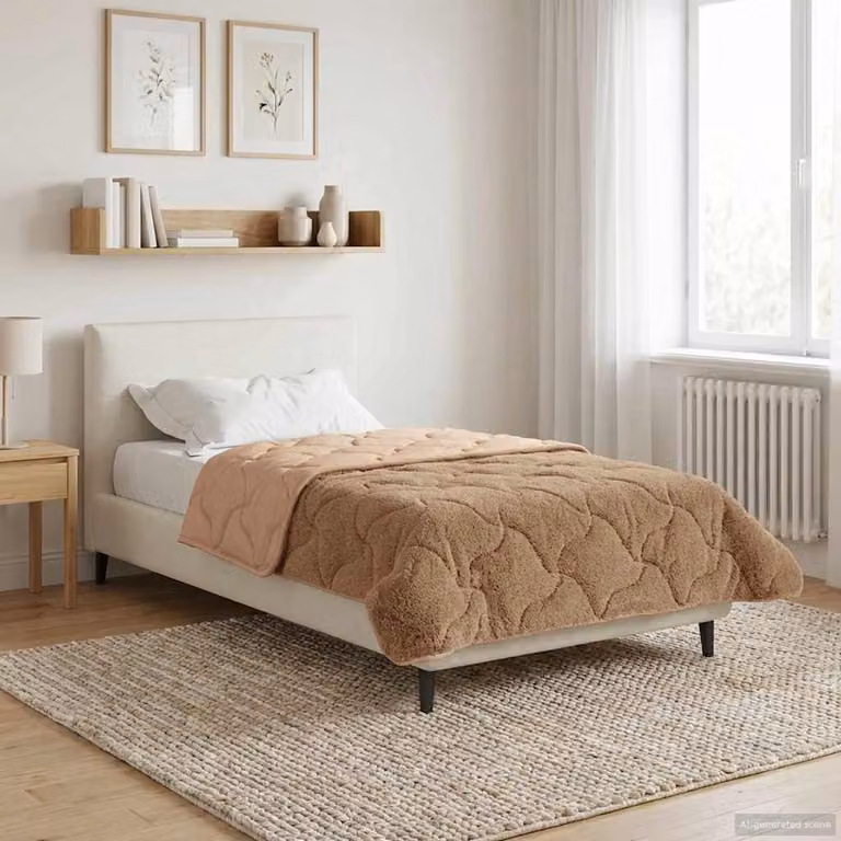 Piumone Completo Annuale vidaXL in Microfibra Traspirante e Reversibile, Disponibile in Beige o Grigio, L 155 x P 200 cm