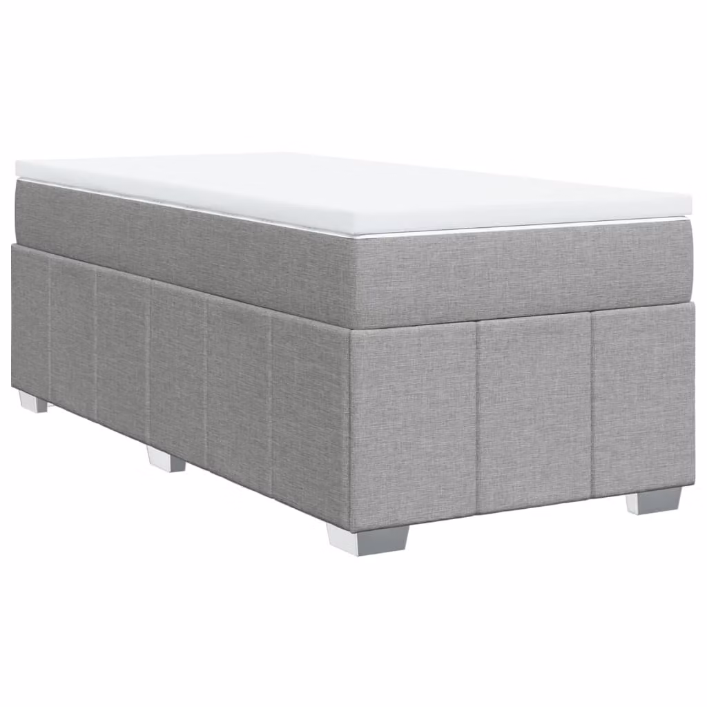 Giroletto a Molle con Materasso Grigio Chiaro 90x200 cm Tessuto